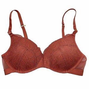 Lively The No-Wire Push Up Bra Lace Lined Opaque Wireless Wirefree Size 38C